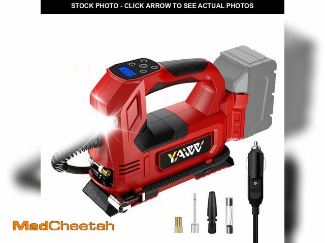 Lot 74-14274427 - YAWV Cordless Tire Inflator Air Compressor Compatible with Milwaukee 18V Battery,160PSI Portable LED...