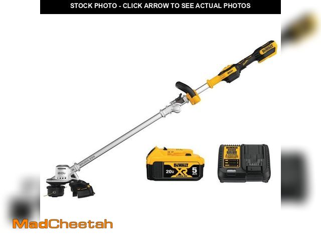 Lot 74-12793852 - DEWALT 20V MAX 14 in. Brushless Cordless Battery Powered Foldable String Trimmer Kit with (1) 5 Ah B...