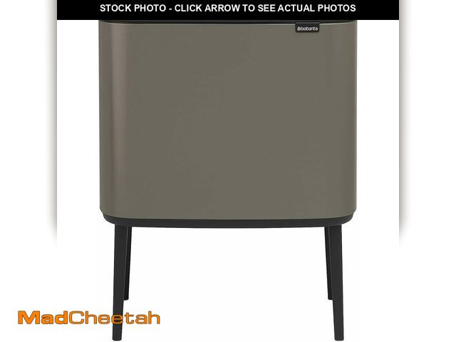 Lot 74-13709296 - Brabantia Bo Trash Can - 3 + 6 Gal Inner Buckets (Platinum) Waste/Recycling Garbage Can, Removable C...