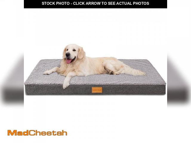 Lot 74-12486633 - Exclusivo Mezcla Orthopedic Pet Bed for Large Dogs, 42"X28" Grey Dog Beds, Removable Washable Cover ...