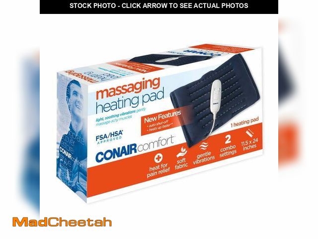 Lot 74-12861244 - ConairComfort 11.5" x 24" Massaging Heating Pad, Soothing Heat and Massage with Auto-off - UNUSED