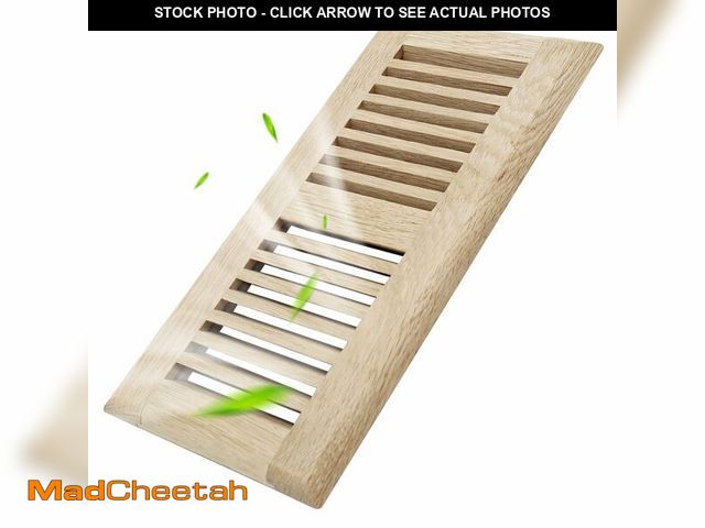 Lot 74-12701817 - Howeall 4x10 Inch White Oak Wood Floor Register Vents Cover - Drop in Vent Register with Damper Wood...