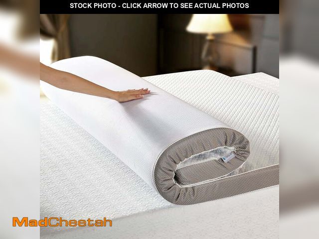 Lot 74-12799865 - Bestier 4" Gel Memory Foam Queen Mattress Topper with Removable Tencel Cover | Pressure Relief, Cert...