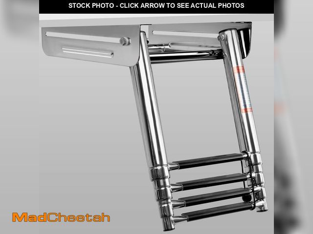Lot 74-14422578 - 4-Step Stainless Steel Sliding Dive Ladder - Telescoping Ladder for Pontoon Boat, 900 lb Capacity - ...