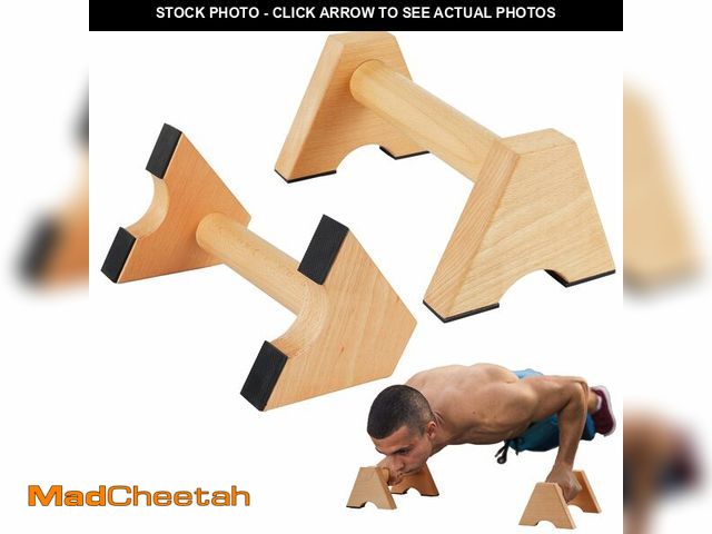 Lot 74-13953568 - Purife Solid Wood Calisthenics Parallettes Bars Push up Handles 1 Pair, Strength Training Pushup Sta...