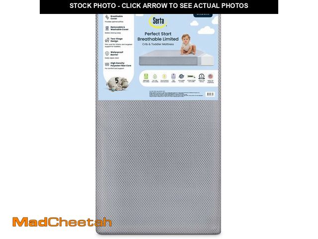 Lot 74-12664630 - Serta Perfect Start Breathable Limited Two -Stage Crib Mattress and Toddler Mattress - Breathable Co...