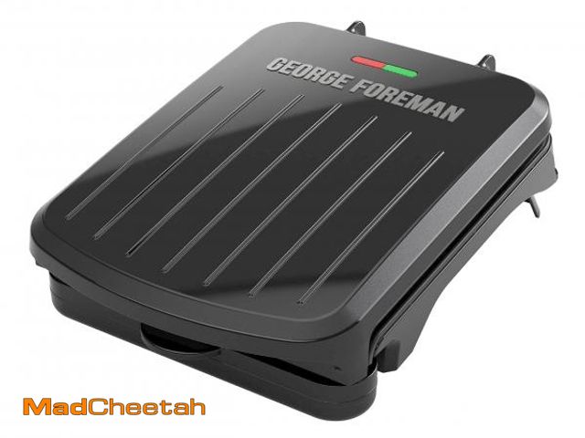 Lot 74-12307057 - George Foreman 2-Serving Classic Plate Electric Indoor Grill and Panini Press, Black, GRS040B - USED