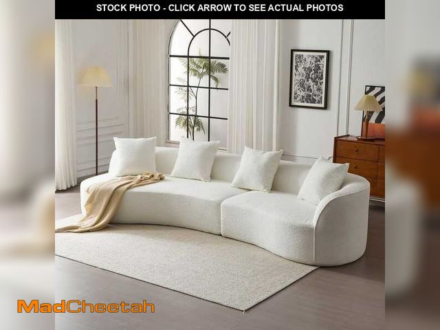 Lot 74-12920984 - CHRISTOPHER KNIGHT HOME Haven 126.25 in. Modern Boucle Fabric Upholstered 5-Seater Sectional Sofa in...