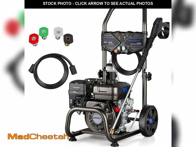 Lot 74-14604213 - Efurden 3500PSI 2.3GPM Gas Pressure Washer, 209CC 7HP Engine, 4 Quick Connect Nozzles, 25FT Pressure...