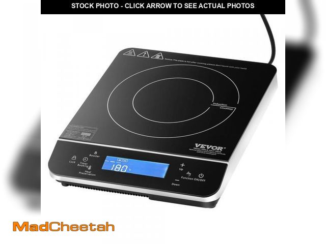 Lot 74-11826825 - VEVOR Portable Induction Cooktop, 1800 W Electric Induction Burner with 9-Temperature Settings, Coun...