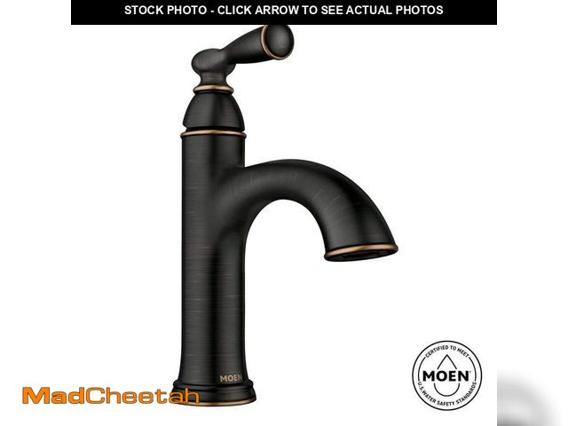 Lot 74-13002253 - MOEN Banbury Single Handle Single Hole Bathroom Faucet in Mediterranean Bronze - UNUSED