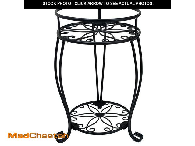 Lot 74-14474129 - CASIMR 2 Tier Plant Stand, 19.2 inch Tall Metal Potted Holder Rack,Indoor Outdoor Multiple Flower Po...