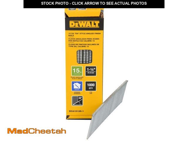 Lot 74-12783521 - DEWALT 1-1/4 in. x 15-Gauge 34-Degree DA Bright Finish Nails (1000-Pack) - UNUSED
