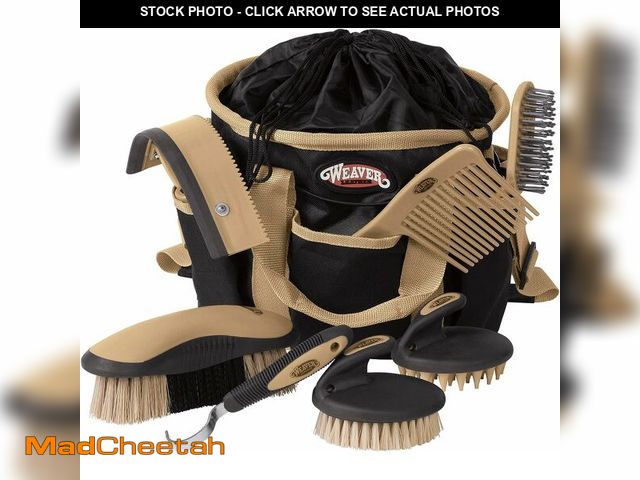 Lot 74-13710817 - Weaver Leather Horse Grooming Kit, 7-piece Brush Set with Organizer Tote Bag, Equine Care, Horse Tra...