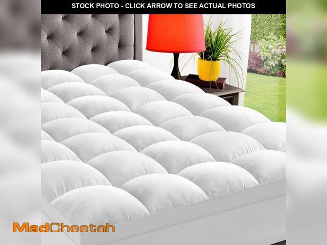 Lot 74-12349821 - ELEMUSE Queen Mattress Topper for Back Pain, Extra Thick Mattress Pad Cover, Plush Soft Pillowtop wi...
