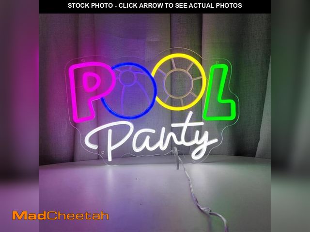 Lot 74-12330639 - Pool Party Neon Sign for Wall Decor,Pool Party Decorations Neon Pool Party Supplies for Beach Party ...