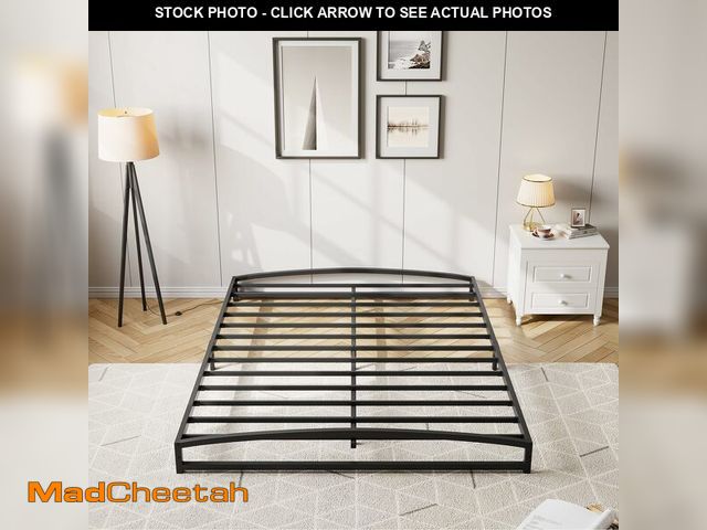 Lot 74-12689123 - Garvee 6 in Queen Size Bed Frame, Heavy Duty Metal Platform Low Bed Frame Queen, No Box Spring Neede...