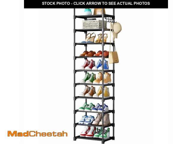 Lot 74-12878331 - Kitsure Shoe Rack - 10-Tier Shoe Organizer with Detachable Fabric Shelves &amp; Metal Frame, Tall Sh...