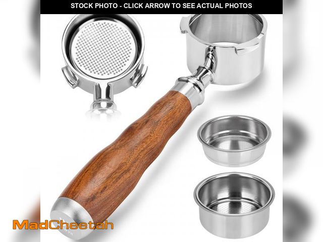 Lot 74-12047235 - 51mm Bottomless Portafilter 3 Ears with 2 Filter Baskets(Single+Double Shots), 100% Stainless Steel ...