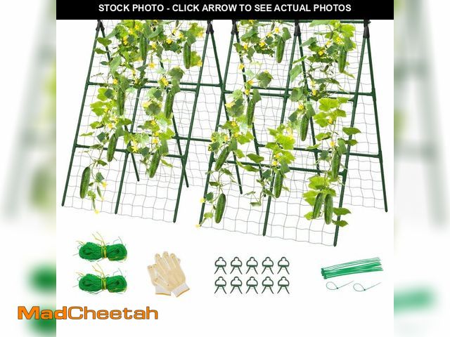 Lot 74-14329890 - 2 Pack Cucumber Trellis, 34"Ãâ48" Garden Trellis for Climbing Plants Outdoor, A-Frame Vegetable T...