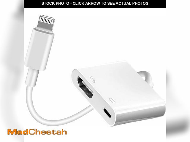 Lot 74-14056733 - Apple MFi Certified Lightning to HDMI Digital AV Adapter 1080P HD Video HDMI Sync Screen Connector C...
