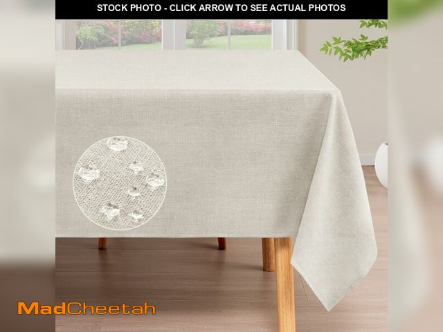 Lot 74-12701339 - H.VERSAILTEX Linen Table Cloths Rectangle 60 x 104 Inch Premium Tablecloth Spill-Proof Waterproof Ta...
