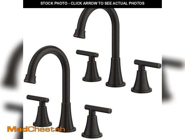 Lot 74-13622398 - Bathroom Faucets for Sink 3 Hole, Hurran Oil Rubbed Bronze Bathroom Sink Faucet with Pop-up Drain an...