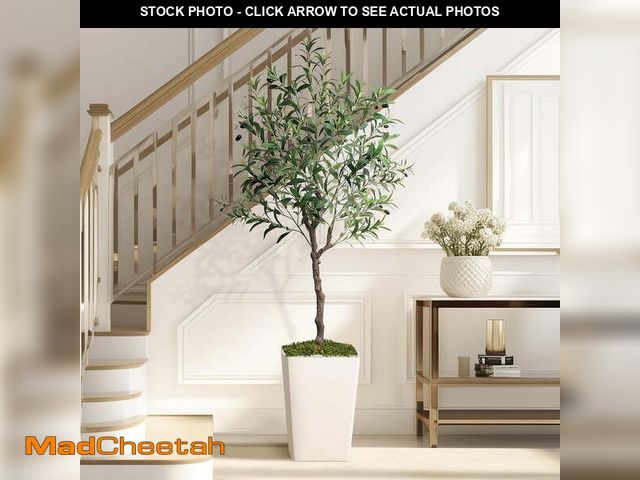Lot 74-12767283 - Artificial Olive Trees Indoor, 5ft artificial Silk Plant with Pot for Home Office Decor Bedroom Livi...