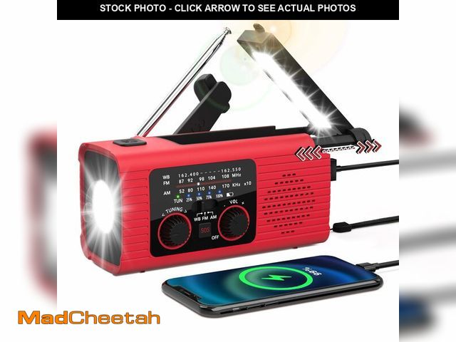 Lot 74-14270591 - NITIGO Emergency Weather Radio, 4000mAh NOAA Weather Alert Radio Solar Charging, Hand Crank &amp; US...