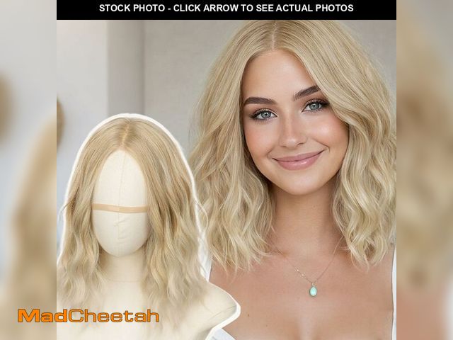 Lot 74-13711866 - AISI HAIR 14 Inch Beach Gold Wigs for Women - Shoulder Length Wave Wig with Pre-Cut Lace Hairline, M...