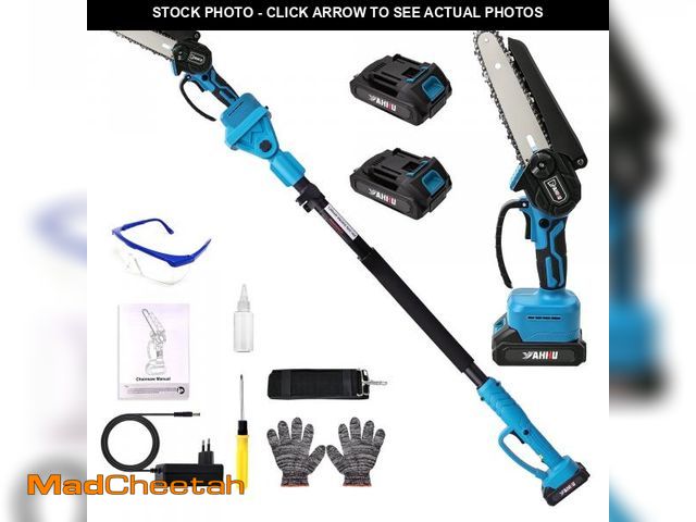 Lot 74-12515055 - HOTREE 2 in 1 Cordless Pole Saw, 6-inch Pole Chainsaw Mini Handheld Chainsaw, 15 ft Extension Pole S...