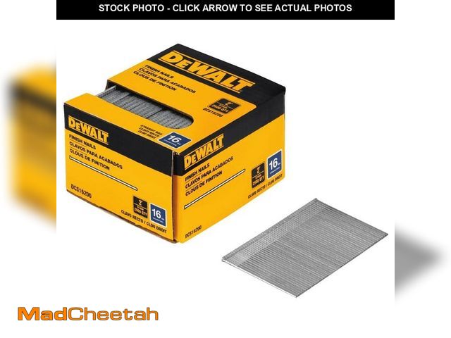 Lot 74-14254430 - DEWALT 2 in. x 16-Gauge Bright Finish Straight Collated Finishing/Casing Nail (2500 per Box) - UNUSE...