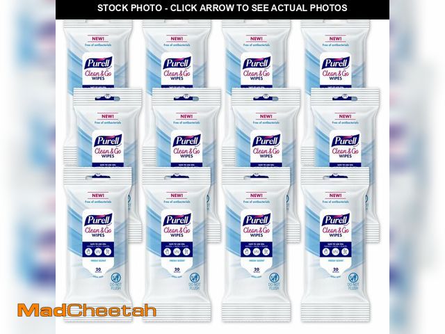 Lot 74-13573648 - PURELL Clean &amp; Go Cleaning Wipes, Skin and Surface, Fresh Scent, 20 Count Travel Pack (Pack of 1...