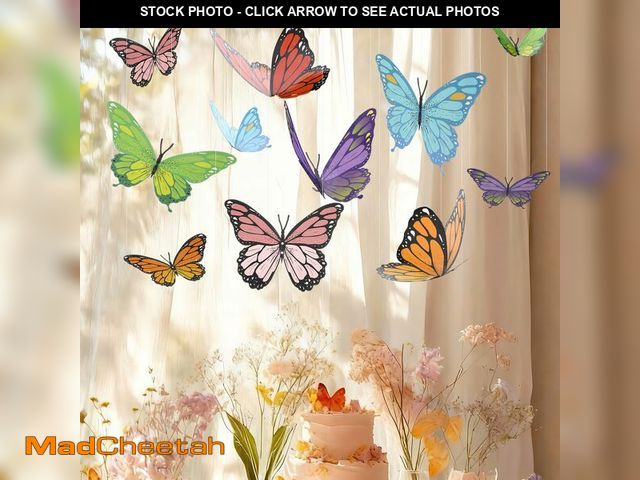 Lot 74-14269454 - LemonSecret 18 Pcs Large Butterfly Party Decorations 3D Colorful Paper Pastel Butterfly Hanging Deco...