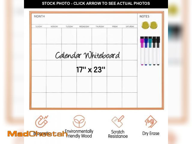 Lot 74-12487932 - VUSIGN Magnetic Monthly Calendar Whiteboard, 17'' x 23'' Dry Erase Calendar for Wall Office School H...