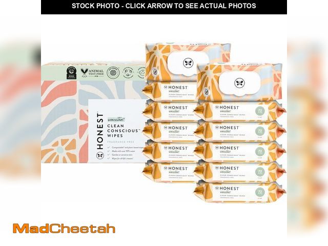 Lot 74-14349766 - The Honest Company Hypoallergenic Multi-Use Baby Wipes for Sensitive Skin, Sunburst, 864 Count - USE...