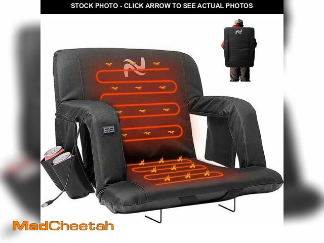Lot 74-12544201 - LILYPELLE Double Heated Stadium Seat Bleacher Seat with Back &amp; Arm Support, Portable 6 Reclinng ...