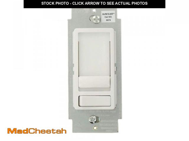Lot 74-12390718 - Leviton SureSlide Dimmer Switch for Dimmable LED, Halogen and Incandescent Bulbs - White (2-Pack) 66...