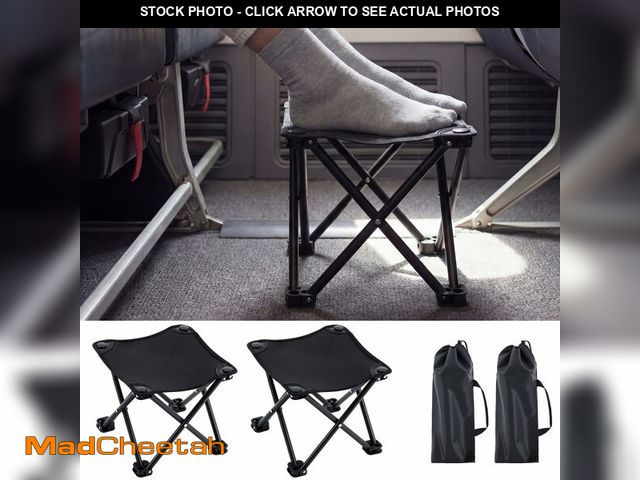 Lot 74-13964958 - Ripeng 2 Pcs Portable Airplane Travel Foot Rest, Folding Camping Stool, Under Desk Foot Rest at Work...