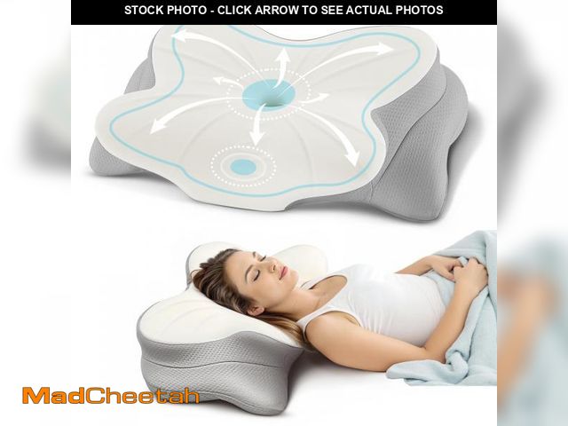 Lot 74-12052580 - TAZIKAS Neck Pillow Cervical Memory Foam Pillows for Neck and Shoulder Pain Relief, Side Sleeper Pil...