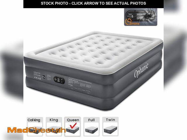 Lot 74-13778364 - Ophanie Queen Air Mattress, 18-Inch Elevated Inflatable Bed with Built-in Pump, Puncture-Resistant, ...