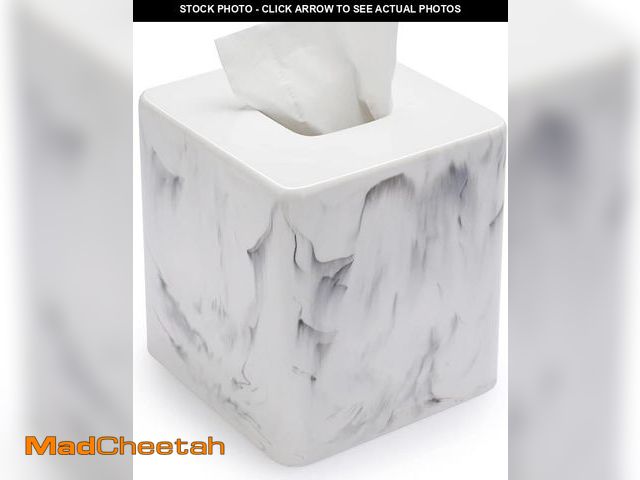 Lot 74-12442762 - Sumnacon Resin Square Tissue Box Cover - Stylish Cube Tissue Box Holder with Open Bottom, Decorative...
