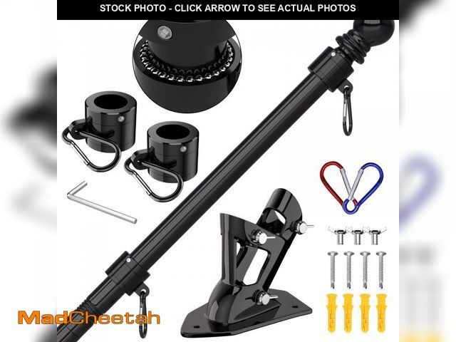 Lot 74-12222925 - ZMTECH Flag Pole - Upgraded Bracket, 6 FT Stainless Steel Flag Poles for Outside House, Residential ...