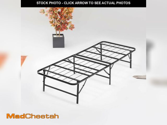 Lot 74-12829115 - Nutan, 14-Inch Foldable Metal Platform Bed Frame with Tool Free Setup, Sturdy Steel, No Box Spring N...