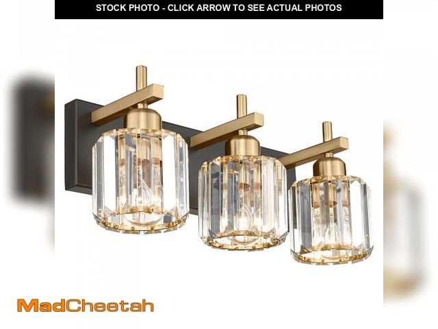 Lot 74-11547864 - Cargifak Crystal Vanity Lights, Modern 3-Light Bathroom Lights Over Mirror, Bathroom Light Fixtures ...