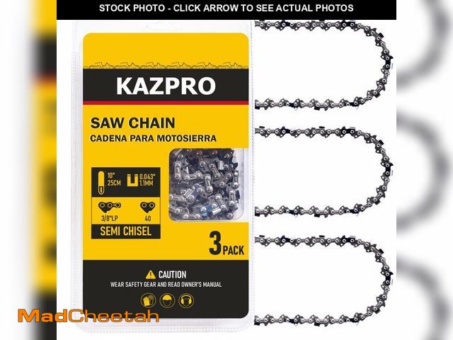 Lot 74-12702412 - KAZPRO 10 Inch Chainsaw Chain 40 Drive Links 3/8" LP Pitch, .043" Gauge, Low kickback, Lubrication S...