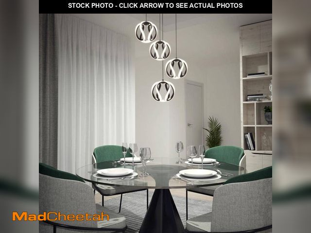 Lot 74-13768179 - Artika Vivaldi 25-Watt 4-Light Modern Black 5CCT Integrated LED Chandelier Hanging Light Fixture for...