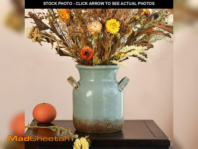 Lot 74-14355419 - Quoowiit Ceramic Rustic Farmhouse Vase, Distressed Decorative Flower Vases for Home Decor, Ideal She...