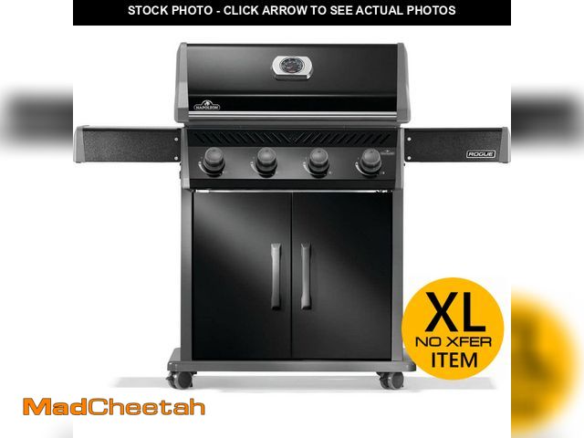 Lot 74-13821825 - Rogue 525 Propane Gas Grill, Black, 4 Burner, Stainless Steel Grids - UNUSED