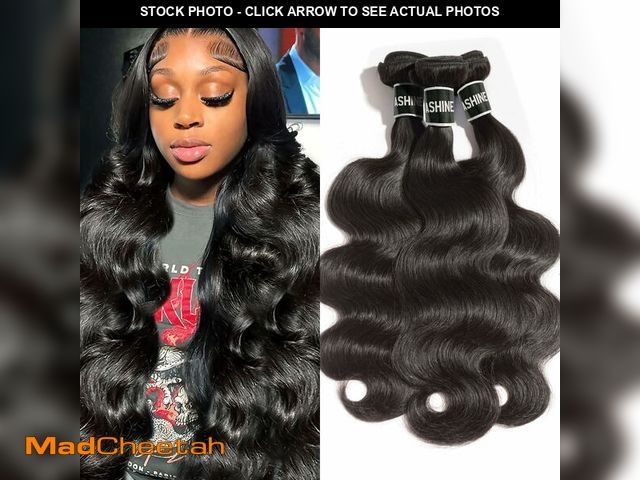 Lot 74-14144764 - ASHINE Human Hair Bundles Body Wave, Unprocessed Cambodian Raw Hair Bundles for Women Natural Black ...